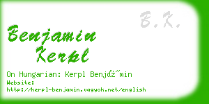 benjamin kerpl business card